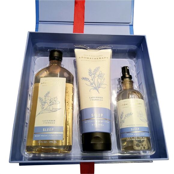LAVENDER VANILLA BODY WASH, BODY CREAM OIL MIST BAY & BODY AROMATHERAPY GIFT BOX - Picture 2 of 3